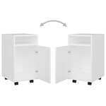 vidaXL Armoire latérale avec roues Blanc 33x38x60 cm Bois d’ingénierie