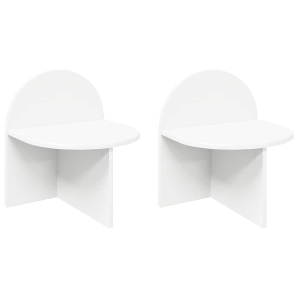vidaXL Table de chevet 2 Pièces Blanc 40 x 35 5 x 45 5 cm