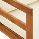 vidaXL Chaise longue avec coussins blanc crème Bois d'acacia solide