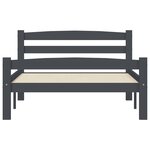 vidaXL Cadre de lit sans matelas gris foncé pin massif 100x200 cm
