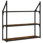 vidaXL Étagère murale 3 niveaux chêne fumé 80x21x78 5 cm