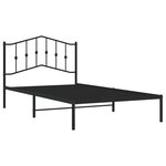 vidaXL Cadre de lit métal sans matelas avec tête de lit noir 107x203cm