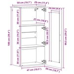 vidaXL Meuble mural Chêne fumé 55 x 29 x 100 cm Bois d'ingénierie