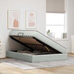 vidaXL Lit avec rangement et matelas Gris clair 140 x 190 cm Velours