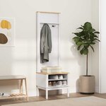 vidaXL Meuble de couloir avec étagère FLORO Blanc 50 x 40 x 158 cm