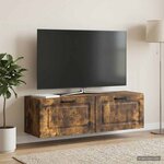 vidaXL Meuble TV mural Chêne fumé 98 x 31 x 30 cm Bois d'ingénierie