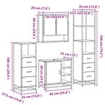 vidaXL Ensemble meubles salle de bain 4 Pièces chêne fumé bois ingénierie