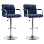 vidaXL Chaises de bar lot de 2 bleu tissu