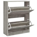 vidaXL Armoire à chaussures Gris béton 63x24x81 cm Bois d'ingénierie