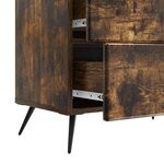 vidaXL Cabinet de chevet avec tiroir Chêne fumé 62 x 34 5 x 47 5 cm