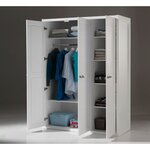 LEWIS Armoire 3 portes laqué Blanc