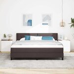 vidaXL Lit boxspring avec matelas Marron foncé 180 x 200 cm