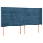 vidaXL Tête de lit avec oreilles Bleu foncé 163x16x118/128 cm Velours