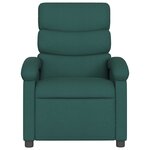 vidaXL Fauteuil inclinable de massage vert foncé tissu