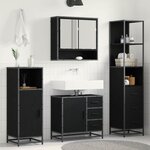 vidaXL Ensemble de mobilier de salle de bain 3 Pièces Chêne noir