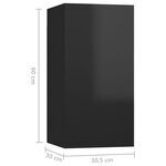 vidaXL Meubles TV 4 Pièces Noir brillant 30 5x30x60 cm Aggloméré