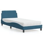 vidaXL Lit avec matelas bleu 80x200 cm velours