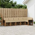 vidaXL Ensemble de canapés d'extérieur 6 Pièces Naturel et Beige