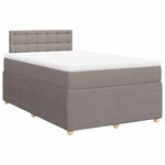 vidaXL Sommier à lattes de lit avec matelas taupe 120x190 cm tissu