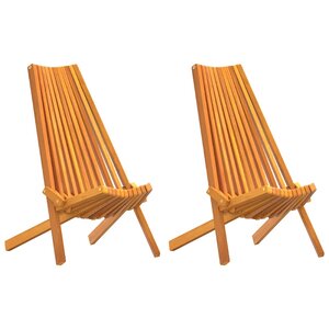 vidaXL Chaise 2 Pièces Marron 69 x 56 x 84 cm Bois d'Acacia Massif
