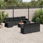 vidaXL Salon de jardin 11 Pièces avec coussins noir résine tressée