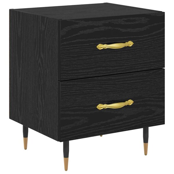 vidaXL Cabinet de chevet avec tiroir Chêne noir 40 x 35 x 47.5 cm