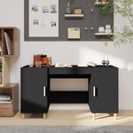 vidaXL Bureau Noir 140x50x75 cm Bois d'ingénierie