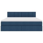 vidaXL Lit avec rangement et LED avec matelas Bleu 180 x 200 cm tissu