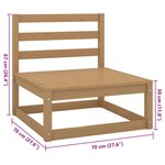 vidaXL Canapé 4 places de jardin avec coussins Bois de pin massif