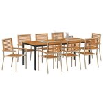 vidaXL Ensemble de salle à manger pour jardin 9 Pièces Beige polyrotin