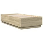 vidaXL Cadre de lit chêne sonoma 75x190 cm bois d'ingénierie
