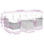 vidaXL Salon de jardin 7 Pièces avec coussins noir résine tressée