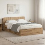 vidaXL Cadre de lit avec rangement Chêne artisanal 150 x 200 cm