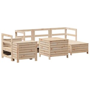 vidaXL Salon de jardin 7 Pièces bois de pin massif