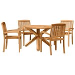 vidaXL Ensemble de salle à manger pour jardin 3 Pièces Marron