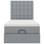 vidaXL Lit ottoman avec matelas gris clair 90x200 cm tissu