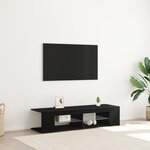 Meuble TV vidaXL avec LEDs Chêne Noir 135x39x30cm en bois d'ingénierie