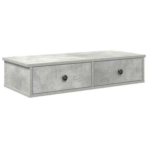 vidaXL Étagère murale avec tiroirs gris béton bois d'ingénierie