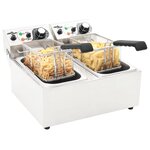 vidaXL Friteuse double électrique Acier inoxydable 12 L 4000 W