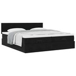 VidaXL Cadre de lit ottoman avec matelas noir 200x200cm velours