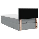 vidaXL Lit ottoman avec matelas gris clair 90x200 cm tissu