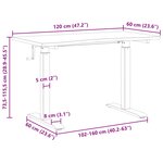 vidaXL Bureau Blanc et marron foncé 120 x 60 cm Bois de chêne massif