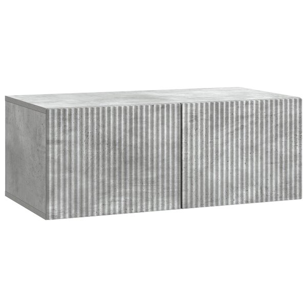 vidaXL Meuble TV mural 78 5 x 41 x 30 cm Gris béton Bois d'ingénierie