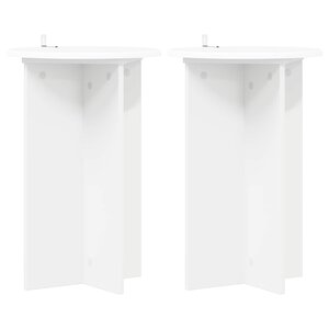 vidaXL Support de Plante 2 pièces Blanc Ø40 x 60 cm Bois d'ingénierie