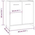 vidaXL Armoire de bain Chêne fumé 60x33x60 cm Bois d'ingénierie