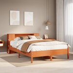 vidaXL Lit bibliothèque sans matelas cire marron 120x200 cm pin massif