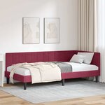 vidaXL Cadre de lit d'angle Bordeaux 90 cm x 200 cm tissu