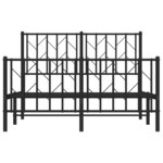vidaXL Cadre de lit métal sans matelas avec pied de lit noir 120x190cm