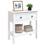 vidaXL Table console Blanc 75x35x75 cm Bois massif de pin