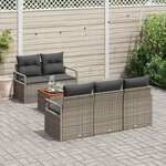 vidaXL Ensemble de canapé de jardin 6 Pièces Gris
